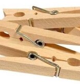 Merkloos Set waslijn met een haak + 50 wasknijpers - Drooglijn - Waslijndraad - Wit - 20 m