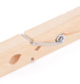 Merkloos Set waslijn met een haak + 50 wasknijpers - Drooglijn - Waslijndraad - Wit - 20 m