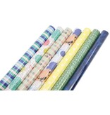 Jean Products Cadeaupapier - Verschillende Dessins - 200 X 70cm - Inpakpapier - 5 rollen assorti geleverd