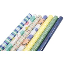 Cadeaupapier - Verschillende Dessins - 200 X 70cm - Inpakpapier - 5 rollen assorti geleverd