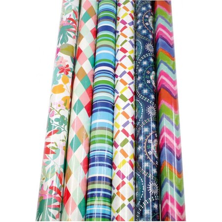 Jean Products Cadeaupapier - Verschillende Dessins - 200 X 70cm - Inpakpapier - 5 rollen assorti geleverd