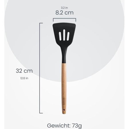 Hescom Siliconen Open Spatel met Anti-aanbaklaag - Keukengerei met Ergonomisch Design