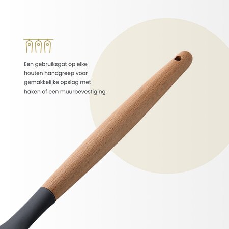 Hescom Siliconen Gesloten Spatel met Anti-aanbaklaag - Keukengerei met Ergonomisch Design