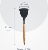 Hescom Siliconen Gesloten Spatel met Anti-aanbaklaag - Keukengerei met Ergonomisch Design