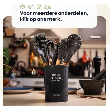 Hescom Siliconen Gesloten Spatel met Anti-aanbaklaag - Keukengerei met Ergonomisch Design