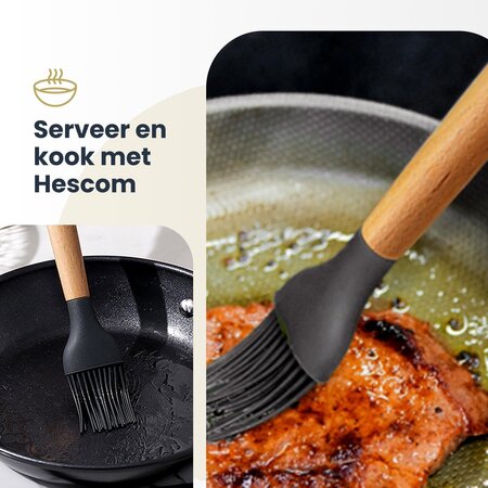Hescom Siliconen Bakkwast met Anti-aanbaklaag - Keukengerei met Ergonomisch Design