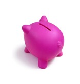 Merkloos Spaarvarken - Spaarpot - 8 cm- Fuchsia roze - PVC