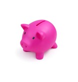 Merkloos Spaarvarken - Spaarpot - 8 cm- Fuchsia roze - PVC