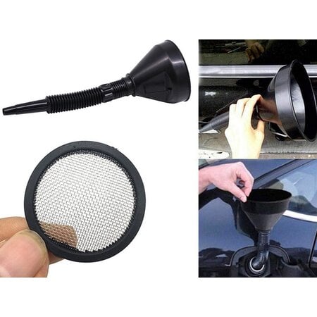 Merkloos Trechter voor benzine, diesel en petroleum - met zeef - kunststof