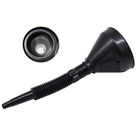 Merkloos Trechter voor benzine, diesel en petroleum - Met zeef - Kunststof - ø 13 cm