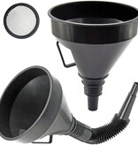 Merkloos Trechter voor benzine, diesel en petroleum - Met zeef - Kunststof - ø 13 cm