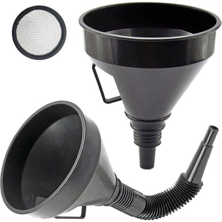 Merkloos Trechter voor benzine, diesel en petroleum - Met zeef - Kunststof - ø 13 cm