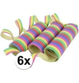Merkloos Serpentines - 6x rollen - gekleurde papier stroken mix - versiering - feestartikelen