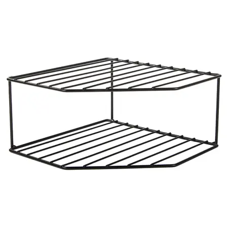 Verk Group Keukenrek - Bordenrek hoekkast - Servies - Badkamerrek - Metaal - Zwart