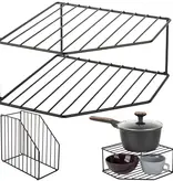 Verk Group Keukenrek - Bordenrek hoekkast - Servies - Badkamerrek - Metaal - Zwart