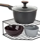 Verk Group Keukenrek - Bordenrek hoekkast - Servies - Badkamerrek - Metaal - Zwart