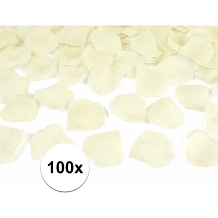 Merkloos 100x Rozenblaadjes - Rozen Blaadjes - Bruiloft - Huwelijk - Valentijn - Liefde - Crème