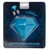 Out of the Blue Stressbal diamant - Anti stress knijpspeelgoed - Fidget - Blauw - 11 cm