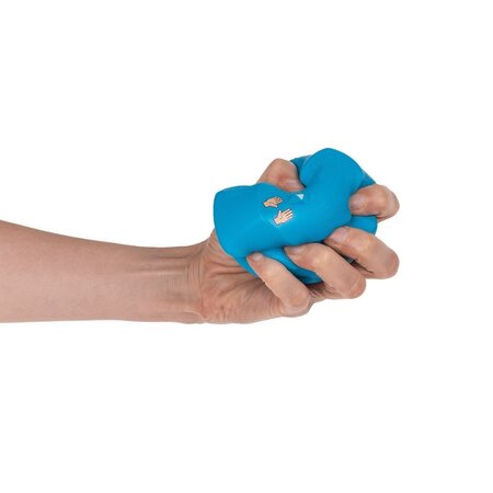 Out of the Blue Stressbal diamant - Anti stress knijpspeelgoed - Fidget - Blauw - 11 cm