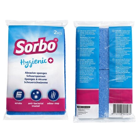Sorbo Hygienic + schuursponsen 2 stuks- Schoonmaakspullen - Sponzen