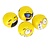 Mega Creative Emoji Stressbal 4 Stuks  – 6 cm -  Medium Density