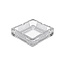 Comfortime Vintage vierkante glazen asbak - 10,4 cm - Transparant - 1 Stuks
