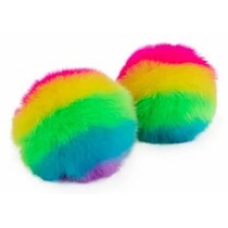 Fluffy regenboog stressbal - Speelbal - Soft density - Ø 7 cm - Multicolor