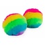 Trendhaus Fluffy regenboog stressbal - Speelbal - Soft density - Ø 7 cm - Multicolor