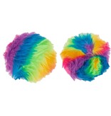 Trendhaus Fluffy regenboog stressbal - Speelbal - Soft density - Ø 7 cm - Multicolor