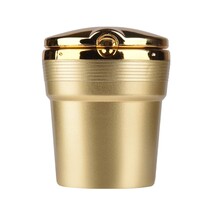 Stormasbak met led verlichting – 11 x 6cm - Asbak voor in de Auto - Goud