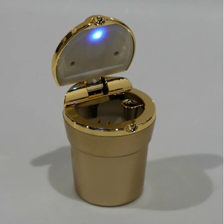 Banzaa Stormasbak met led verlichting – 11 x 6cm - Asbak voor in de Auto - Goud