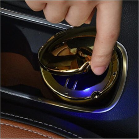 Banzaa Stormasbak met led verlichting – 11 x 6cm - Asbak voor in de Auto - Goud