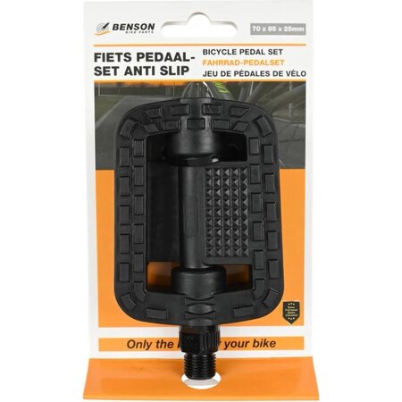 Benson Benson Anti-slip fiets pedaalset - Met reflectoren - 14 mm schroefdraad - Duurzaam kunststof