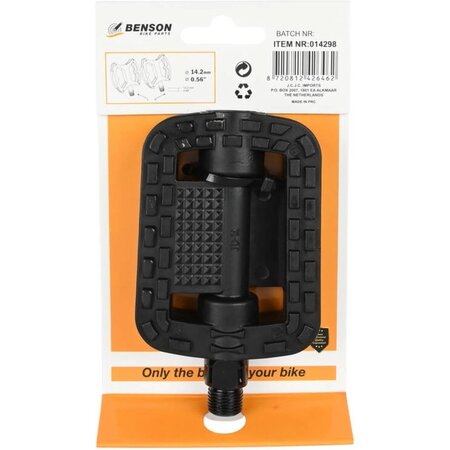 Benson Benson Anti-slip fiets pedaalset - Met reflectoren - 14 mm schroefdraad - Duurzaam kunststof