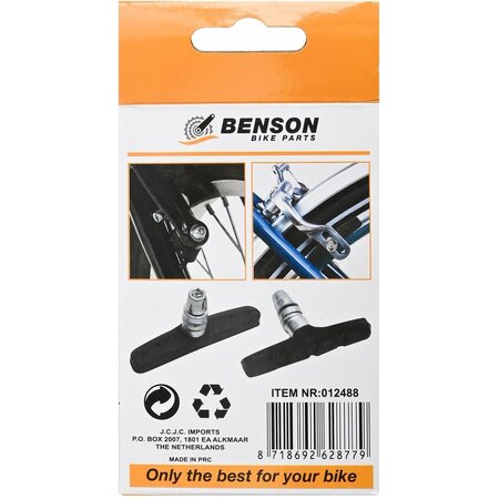 Benson Benson V-remblokken - 70 mm - Inbus - per paar - zwart