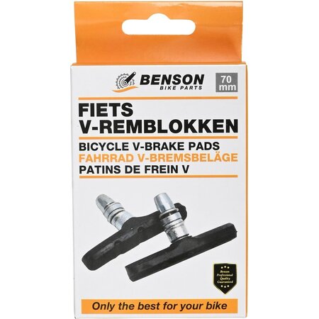 Benson Benson V-remblokken - 70 mm - Inbus - per paar - zwart