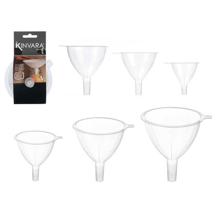 Kinvara Trechters - Keukentrechter -  3-delige set - Transparant - Ø7.5, 9.5, 11 cm