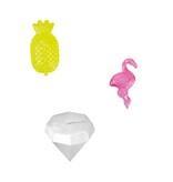 Merkloos IJsblokjes – 15 Stuks – Herbruikbaar - Tropisch Design – Diamant, Ananas en Flamingo