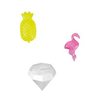 IJsblokjes – 15 Stuks – Herbruikbaar - Tropisch Design – Diamant, Ananas en Flamingo