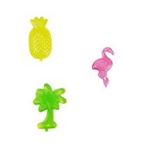 IJsblokjes – 15 Stuks – Herbruikbaar - Tropisch Design – Palmboom, Ananas en Flamingo