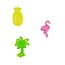 Merkloos IJsblokjes – 15 Stuks – Herbruikbaar - Tropisch Design – Palmboom, Ananas en Flamingo