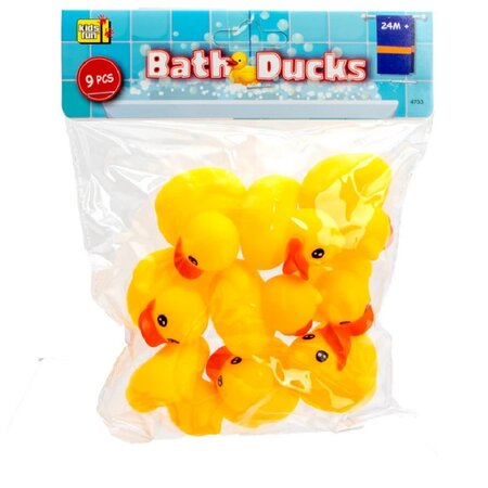 Kids Fun Badeendjes 9 Stuks - Badspeelgoed - 4,5 cm