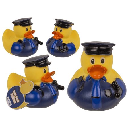 Out Of The Blue Politie badeend - Agent badeendje 1 Stuks - Badspeelgoed - 9 cm