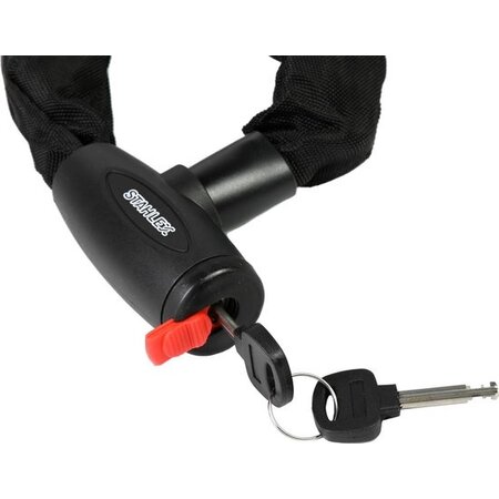Stahlex Stahlex Ø10mm / 90cm zeer sterk en massief 1,9kg kettingslot scooterslot motorslot fietsslot gehard staal zwart