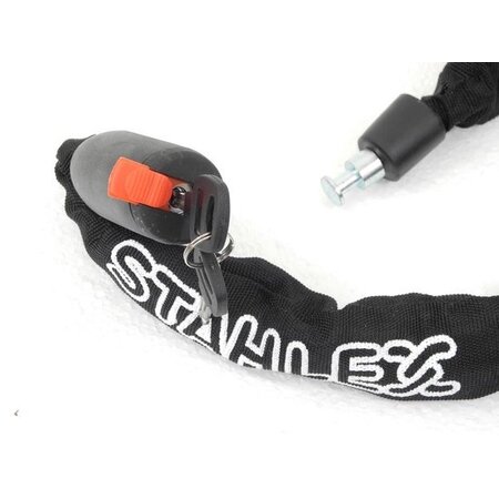 Stahlex Stahlex Ø10mm / 90cm zeer sterk en massief 1,9kg kettingslot scooterslot motorslot fietsslot gehard staal zwart