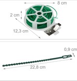 Relaxdays plantensteun - 110-delige set - stabiele clips - binddraad met snijder - rozen - groen