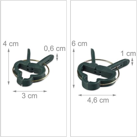 Relaxdays plantensteun - 110-delige set - stabiele clips - binddraad met snijder - rozen - groen