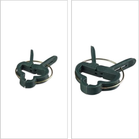 Relaxdays plantensteun - 110-delige set - stabiele clips - binddraad met snijder - rozen - groen