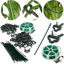plantensteun - 110-delige set - stabiele clips - binddraad met snijder