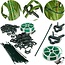 Relaxdays plantensteun - 110-delige set - stabiele clips - binddraad met snijder - rozen - groen